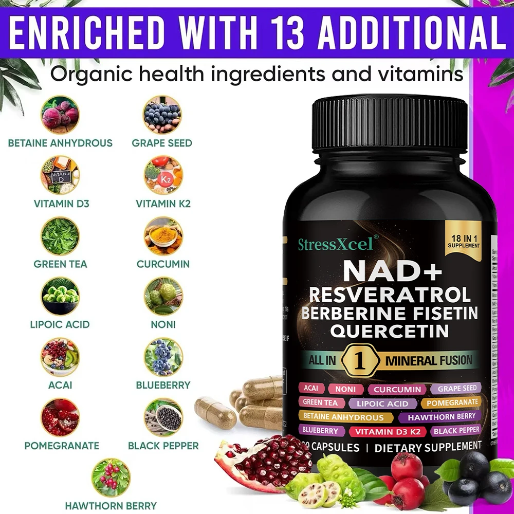 Suplemento NAD+ com Resveratro - Resveratrol Capsule Anti Aging avaliação e preço