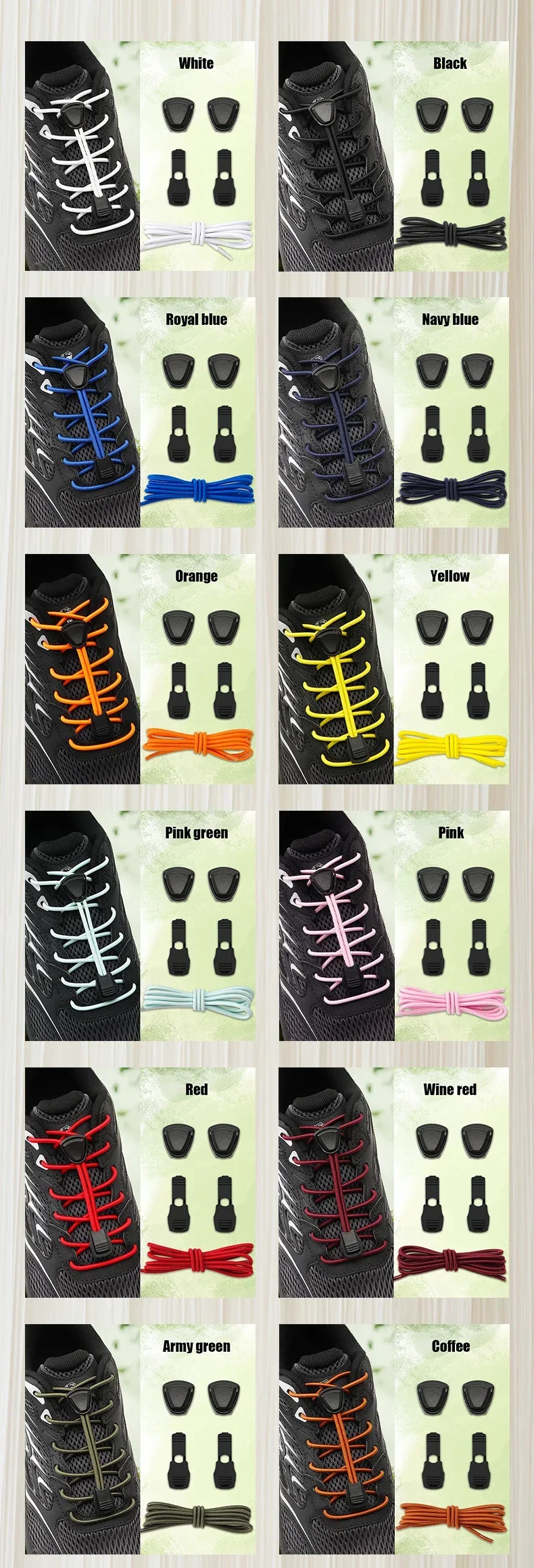 Dreieckige Schnellverschluss-Schnürsenkel, elastisches Schnürsenkel-Set, langlebige Ersatzschnüre für Sneaker & Outdoor-Schuhe, 1 Paar – Detail 9