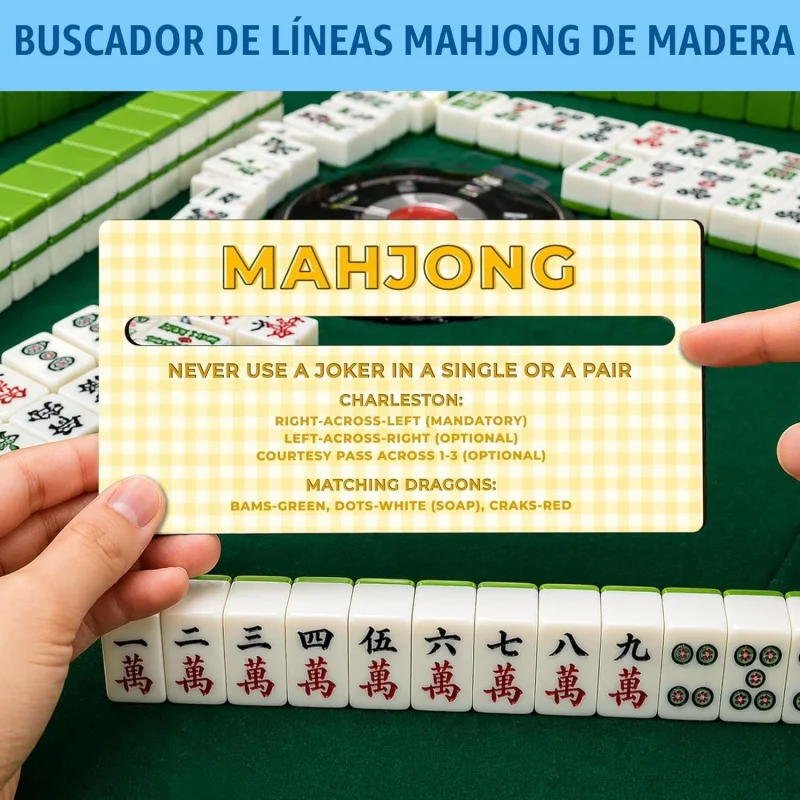 

Mahjong Line Reader Cards 4 Pack Mahjong Rule Reference Card Family Table Game Accessory