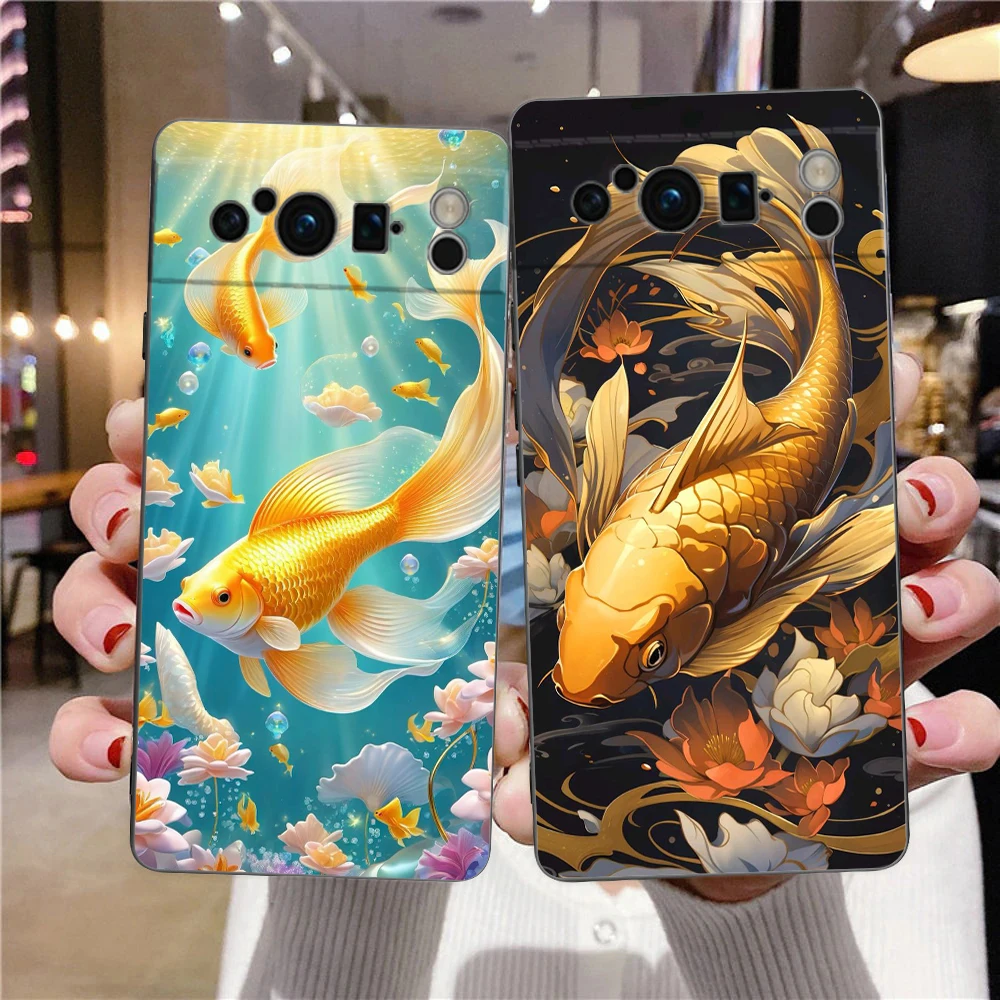 Cartoon Fish Phone Case Cover for Google Pixel 8 7 6 7A 6A Pro 5G Shockproof Silicone Soft 8 Pro 5G Shell Fundas Coque Capas Bag