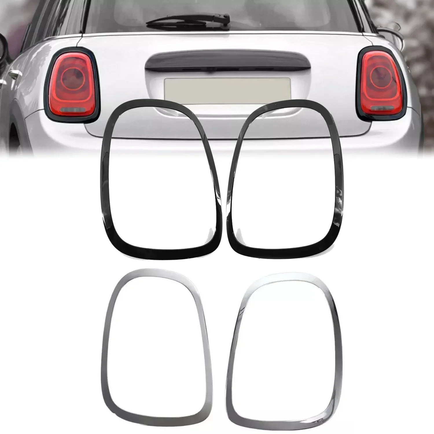 Pair Headlight Surrounding Rings Sticker Rear Tail Lights Decoration Trim for BWM Mini F55 F56 F57 Cooper S JCW One 2014-2021