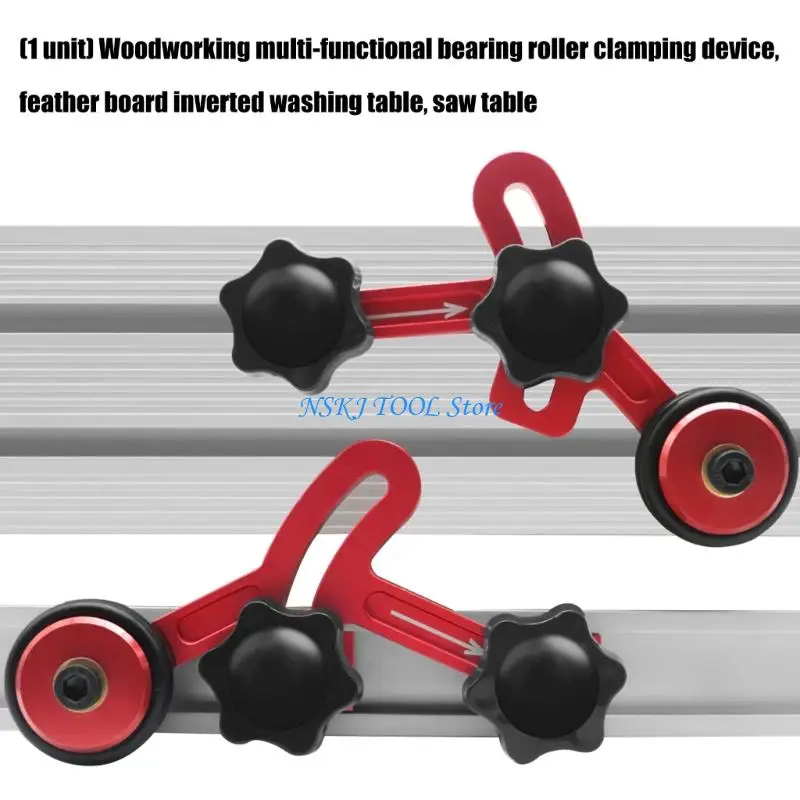 L8RC Bearing Roller System With Double Pressure Arm Accuracy Aluminum Featherboard For Woodworking Table Chainsaws Stability