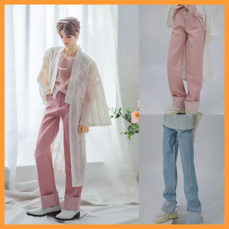 

【Высокое качество】Джинсовые брюки прямого кроя с манжетами 1/3, жилет с перьями, длинный кардиган для дяди ID75 Dragon Soul 73 POPO68