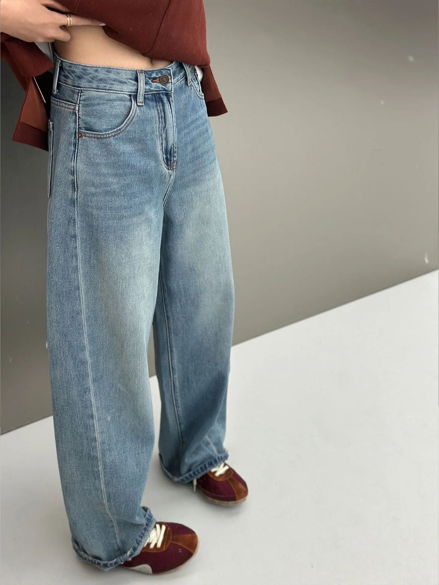 

Bodhl Spring 2026 High Waist Loose Women's Jeans Arcane Cut Design Slimming Four Seasons Denim Pants Ladies Trousers