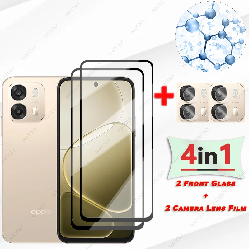 

Для Oppo A6 Pro India Защитная пленка со стеклом и черным краем для Oppo A6 Pro 5G Индия Закаленная пленка для экрана Защитная пленка для объектива камеры