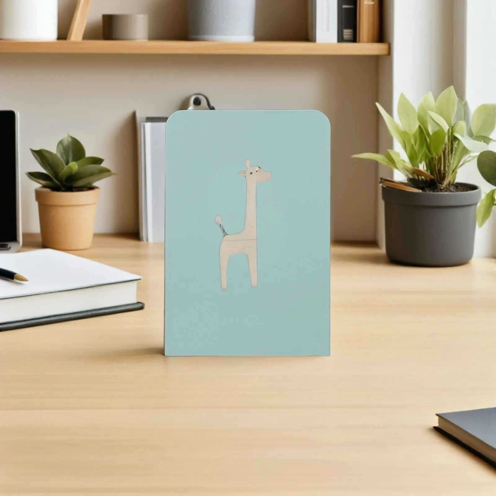 

2 шт. металлические декоративные подставки для книг в виде жирафов, ограничители для книг на полки, для офиса, детской комнаты, современный органайзер для книг в виде животных