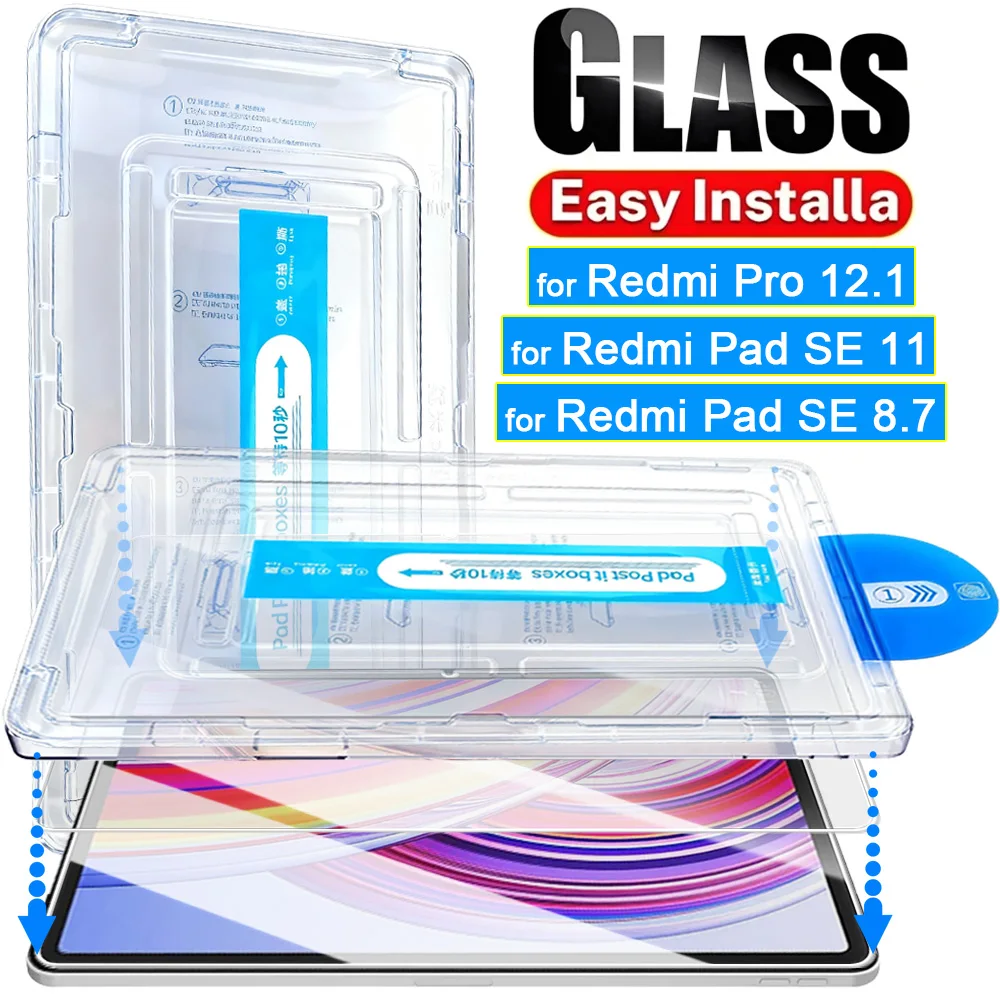 

Простая установка закаленного стекла для Redmi Pad Pro 12,1 дюйма SE 11 дюймов 8,7 дюйма HD Прозрачное стекло 9H Защитная пленка для экрана для Redmi Pad