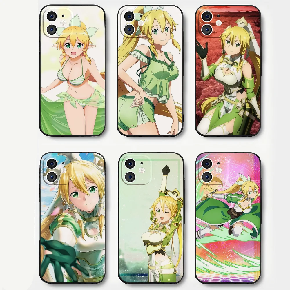 حافظة هاتف على شكل ورقة رسوم متحركة S-Word A-Art O-Online من السيليكون الناعم لهاتف آيفون 16 15 14 13 12 11 Plus Pro Max Plus #1