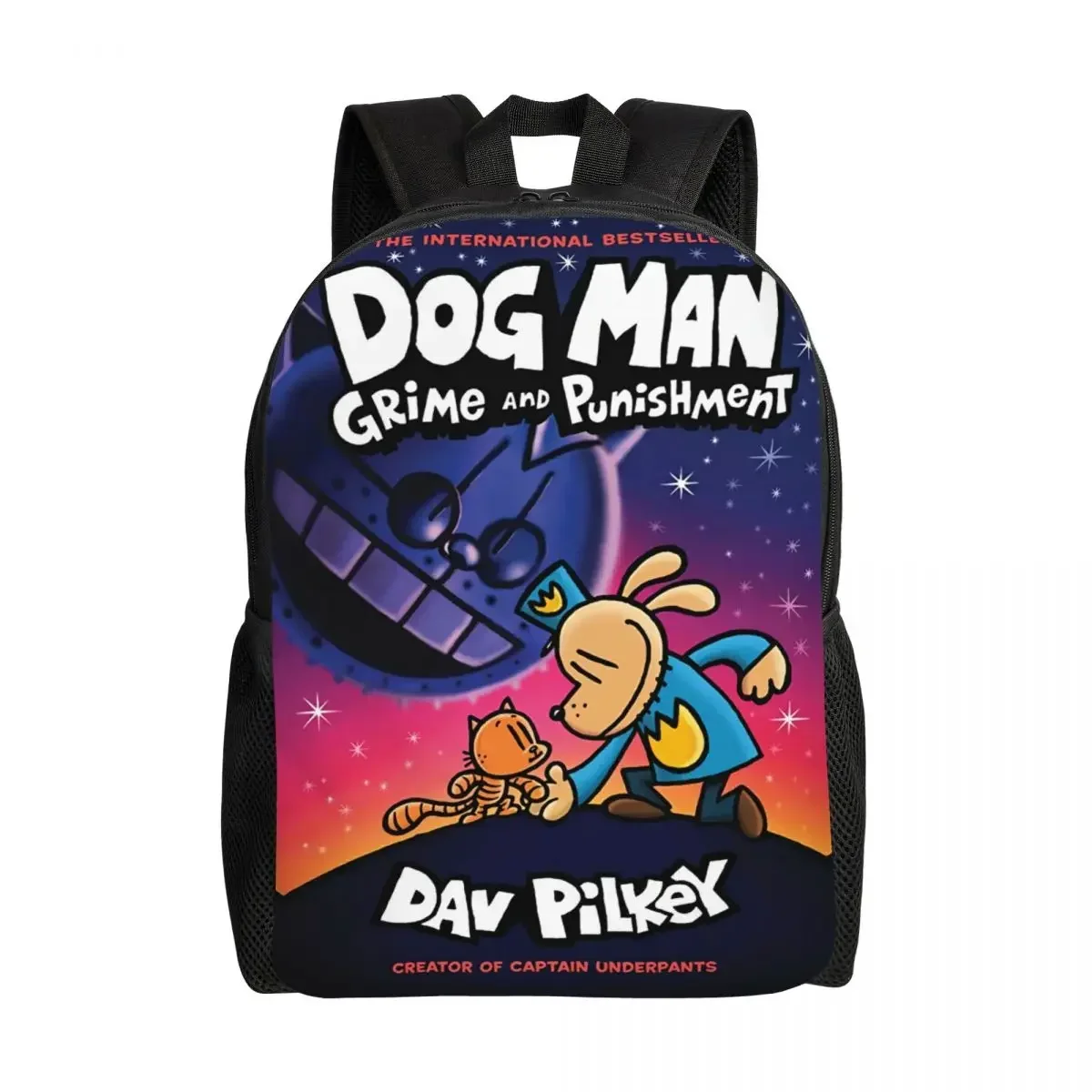 กระเป๋าเป้การ์ตูนลายมังงะสุนัขตลกๆ สำหรับผู้หญิงและผู้ชาย กระเป๋าหนังสือแบบพื้นฐานสำหรับนักเรียนนักศึกษา