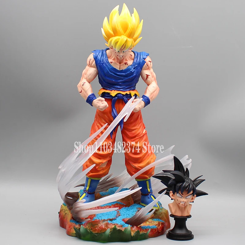 

Anime Battle Damaged Goku Model Dragon Ball Action Figure Shadow Son Goku Super Saiyan Figures PVC Collection Doll Toys