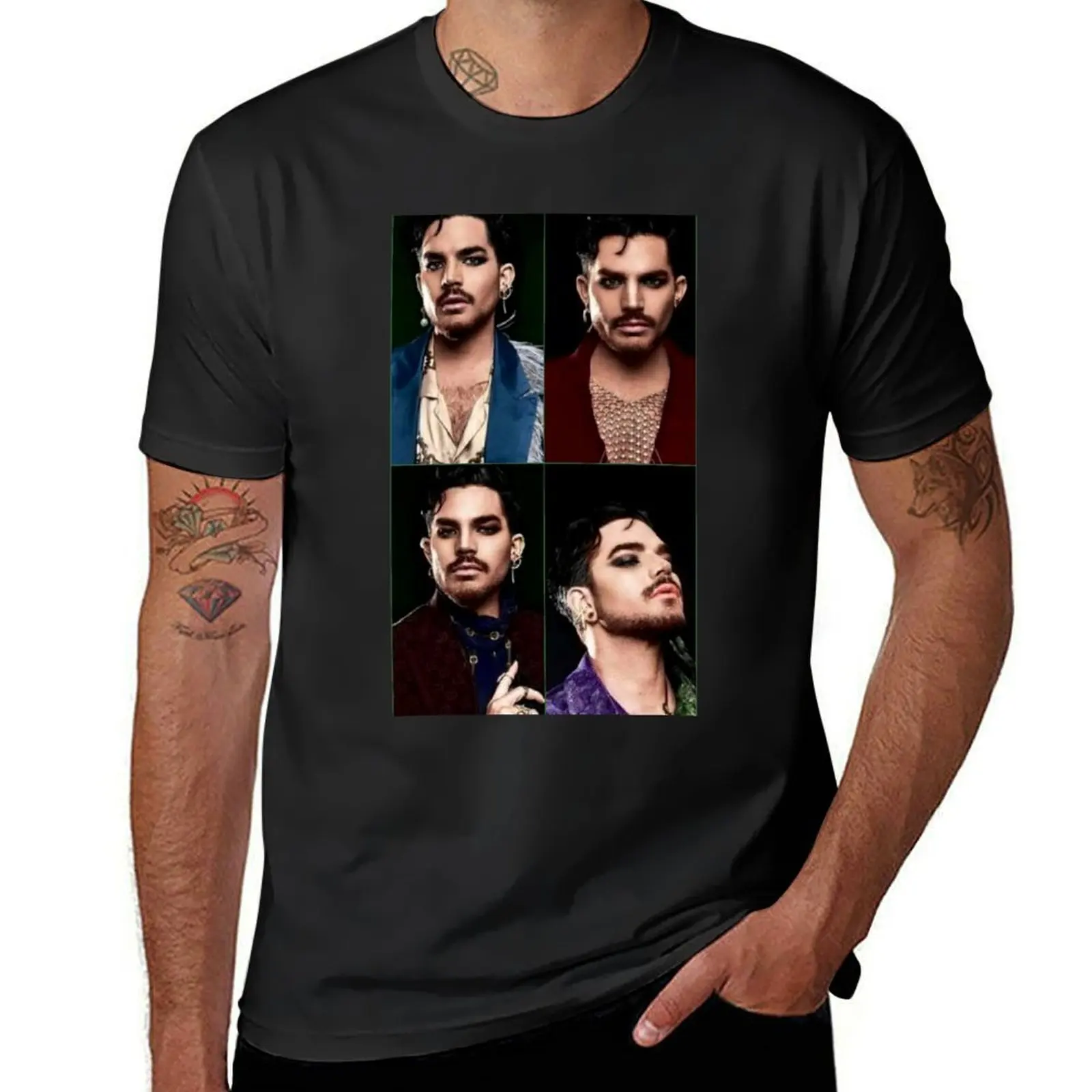 Rockstar Adam Lambert T-Shirt animal prinfor boys plus size tops funny t shirts for men