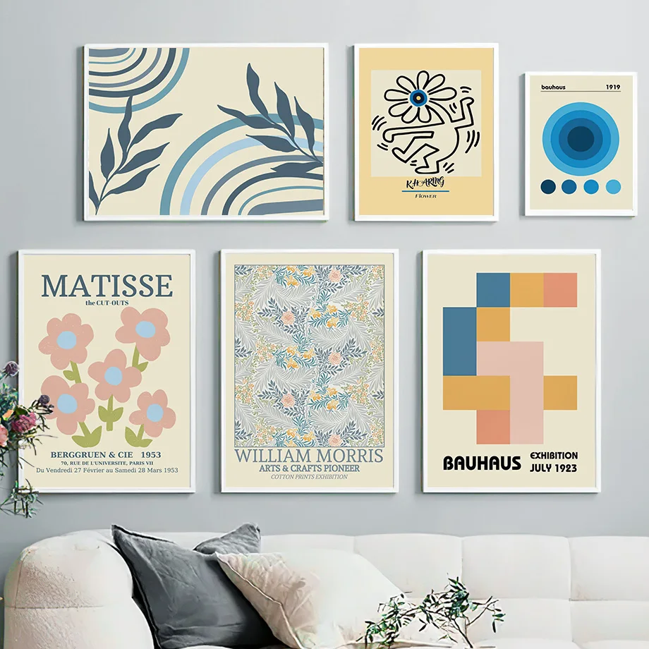 Matisse Picasso Bauhaus William Morris Abstract Wall Art Mural Flower Plant Canvas Painting Poster Print Living Room Home Decor