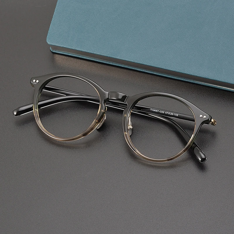 Vintage Acetate Titanium Glasses Frame Men 2023 New Prescription Myopia Eyeglasses Frame Women Retro Luxury Brand Optics Eyewear