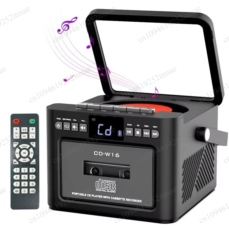 Portable All-in-One Boombox with CD Player, Cassette Tape Player & Bluetooth Stereo Speaker