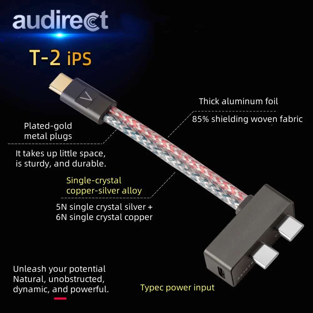 

Audione audirect T2 TypeC mobile phone small tail while charging and using team1 independent power supply OTG decoding cable