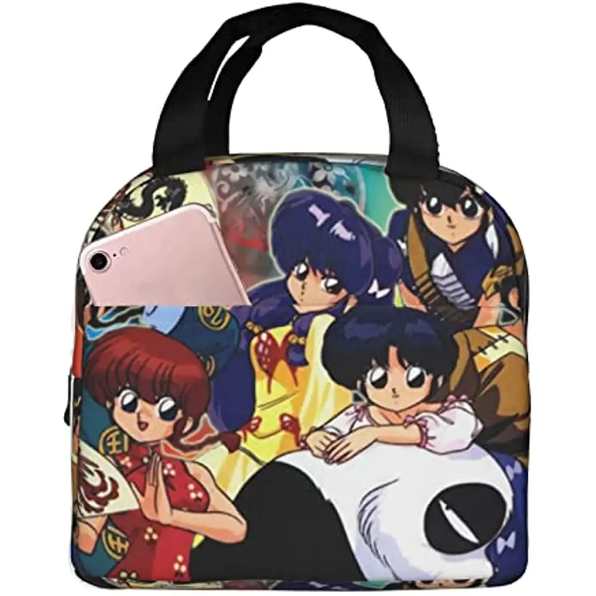 Anime Ranma ½ Vintage Poster Insulated Lunch Bag Reusable Portable Tote Bags Picnic Cooler Box Leakproof Lunchbox