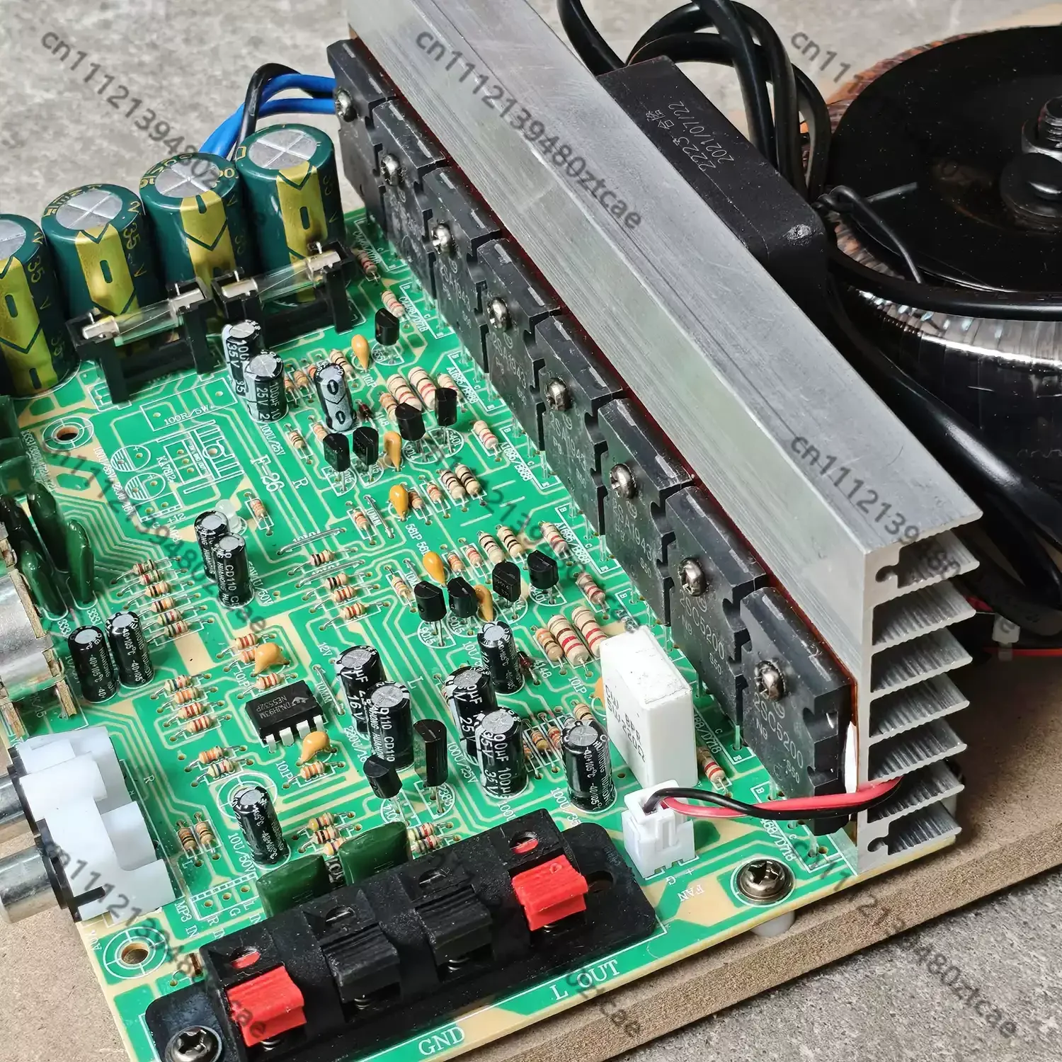 600W 220V HiFi Amplifier Board with 8 Power Tubes and Cooling Fan, Front & Rear Stage Amp Board with Tube Sound Effect