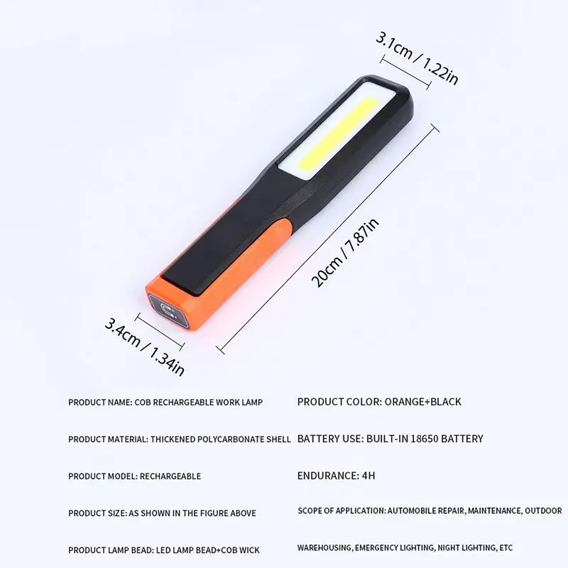 Led Fakkels Cob Inspectie Magnetisch Licht Draagbare Cob Inspectie Licht Handheld Cob Werklamp Voor Werktuigmachine En Auto