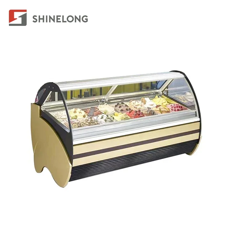 Supermarket Refrigeration Equipment Gelato Display Fridge Showcase Freezer For Ice Cream