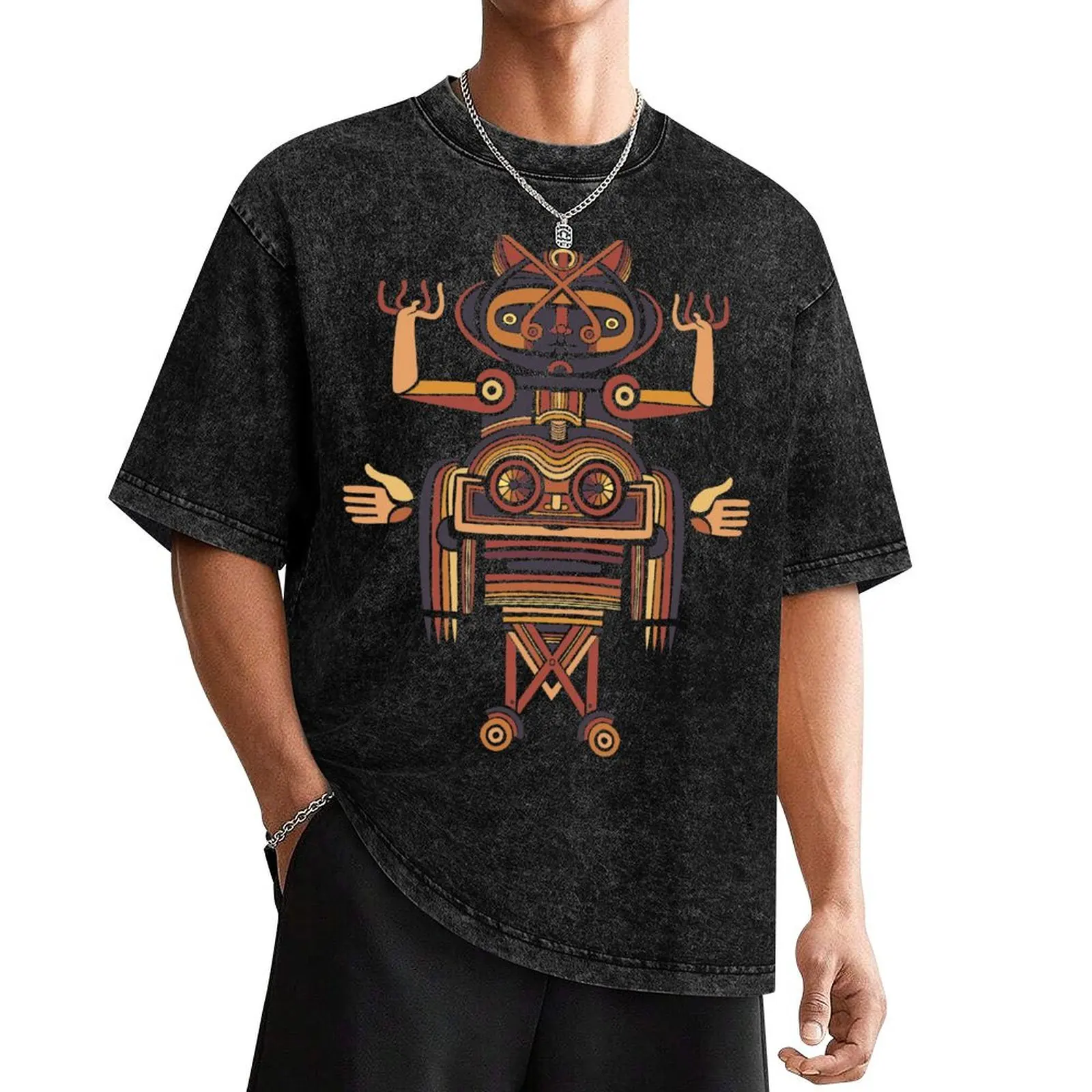 robot antics T-Shirt man clothes tops graphic t shirts hippie clothes mens graphic t-shirts hip hop