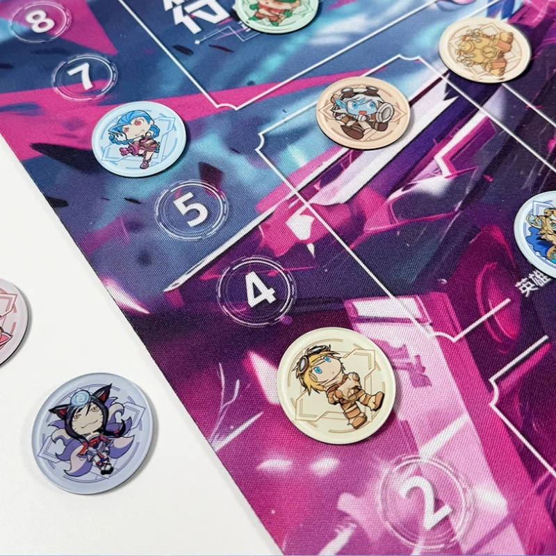 Kaartspel Riftbound Indicator Coin Ahri Teemo Master Yi Cartoon Acryl Trading Card Game Coin Home Party Bordspel Speelgoedcadeau