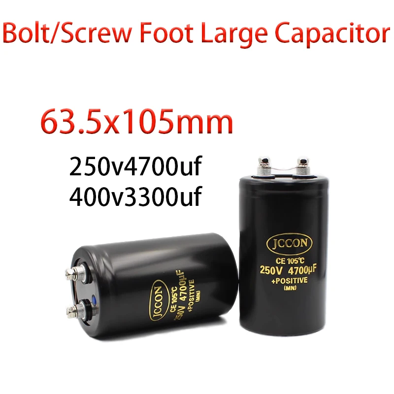 

250v4700uf 400v3300uf 250V 400V Size: 63.5x105mm Bolt/Screw Foot Large Capacitor 1PCS