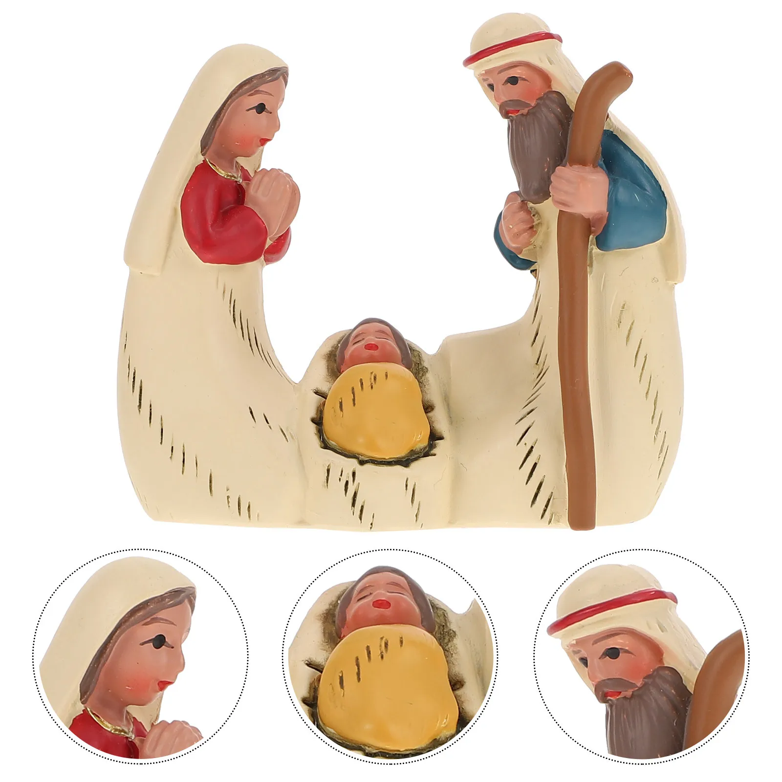 

1Pcs High Quality Resin Statue Creative Religious Sculpture Home Church Adornment Miniature Decor Decor for Home