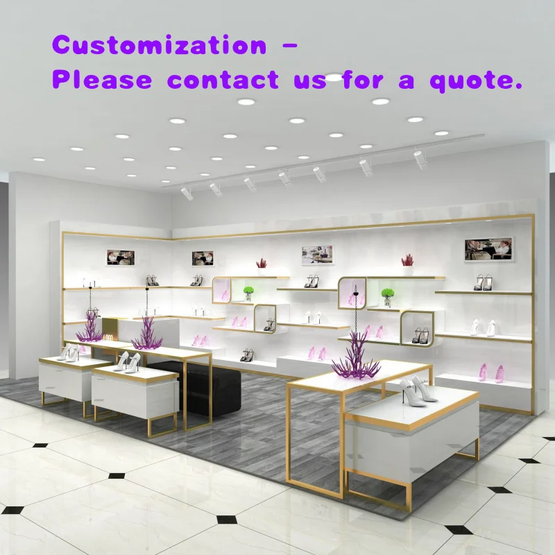 custom.Customized Baking Paint Modern Wood Shoe Bag Leather Goods Display Cabinet Exhibition Hall Shopping Mall