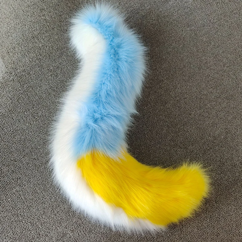手作りの毛皮のオオカミの尻尾、女の子用ぬいぐるみコスプレアクセサリー、フェイクファーのオオカミの尻尾、ロリータコスプレ、動物の尻尾、ハロウィンパーティー、子供へのギフト