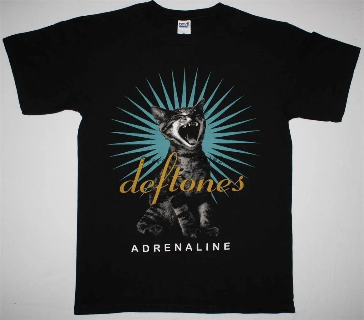 DEFTONES ADRENALINE 95 TEAM SLEEP NU METAL ALTERNATIVE NEW BLACK T-SHIRT men's top tees mens designer clothes Short Sleeve manga