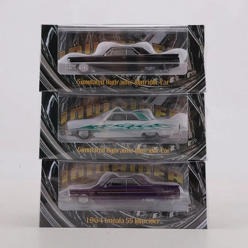 97M 1:64 1964 Cadillac DeVille jump car diecast alloy model, collector-level desktop decoration item, boy's gift, holiday gift.