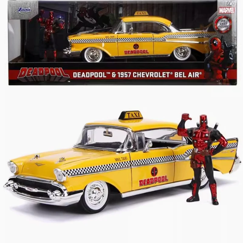 

Jada 1:24 Scale 1957 BEL AIR Taxi With Doll Alloy Metal Car Model Static Collection Decorated Holiday Gifts Toys