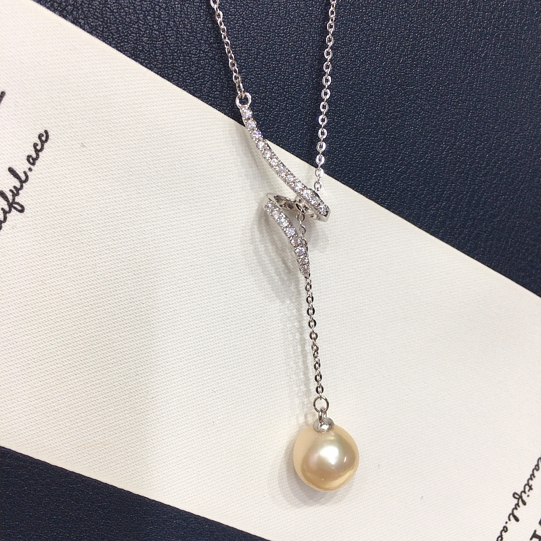 

ZHBORUINI Colorful Candy Color Round Baroque Freshwater Pearl Pendant Lightning Shaped Inlaid Zircon Minimalist Lines Jewelry