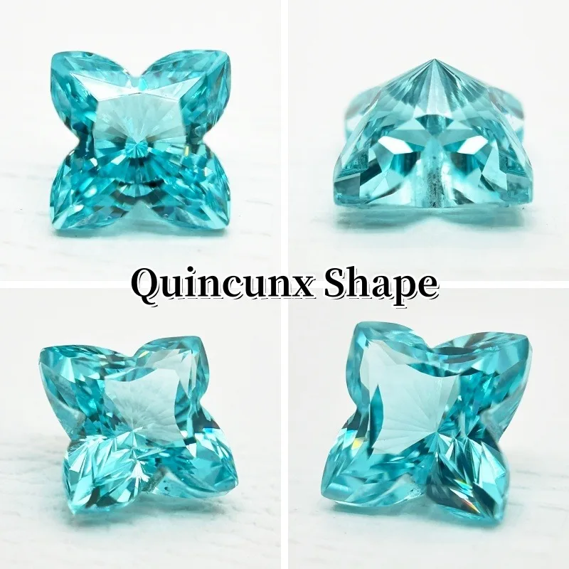 

Lab Grown Paraiba Quincunx Shape Gemstone for DIY Advanced Jewelry Making Inlay Ring Necklace Selectable AGL Certificate