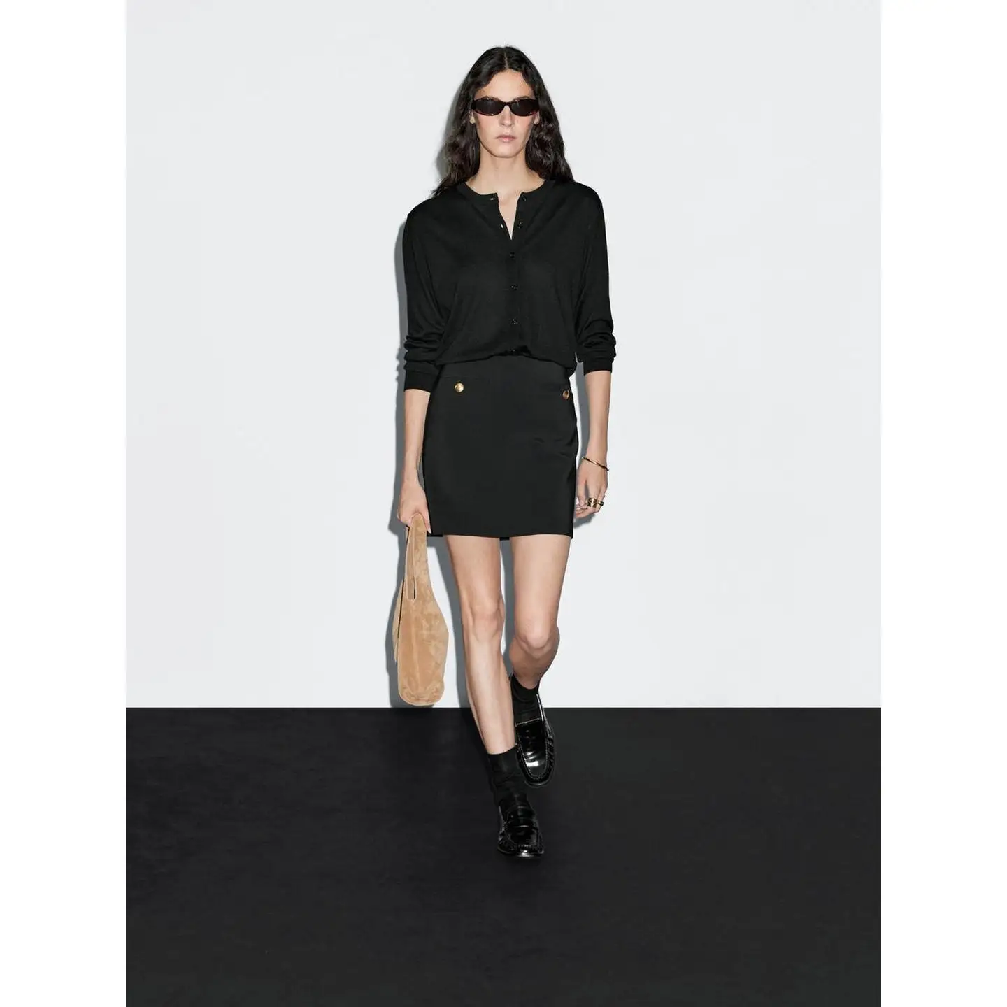 初秋スレAラインスカートメタルブルーラグジュアリーセンセーションスモールフレンチウィンドエレデザインf丈スカート