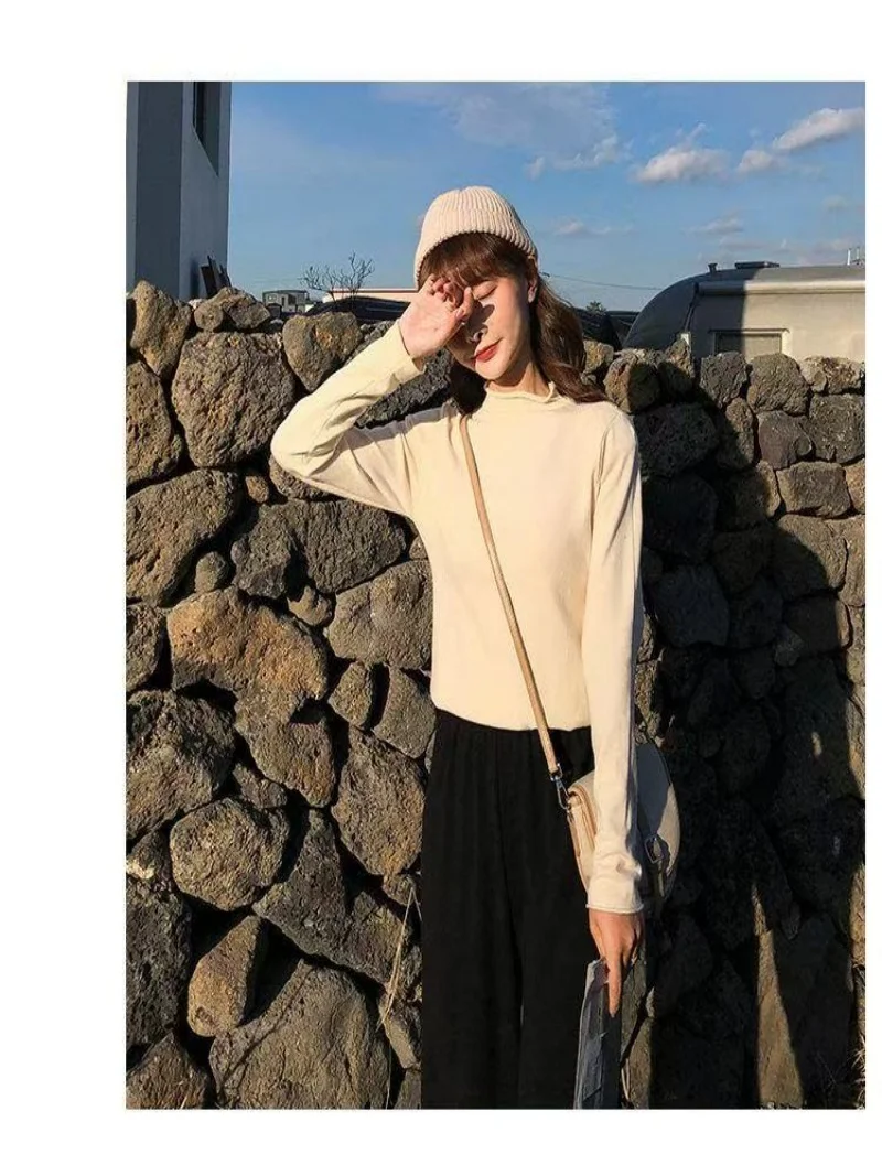 Womens Autumn Winter Pullover Sweater Elegant Fashion Long Sleeve Slim Fit Heating Casual Knitwear Top warm Casual Knitwear