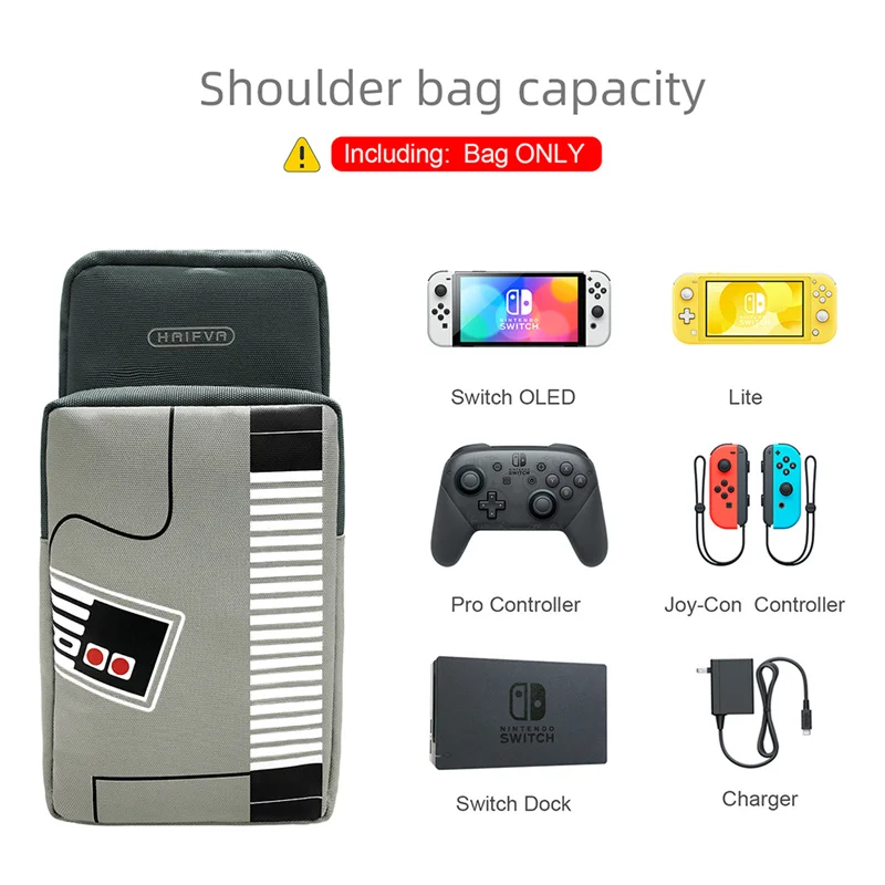For Nintendo Switch Shoulder Storage Bag Portable Handle Travle Carry Case Large Capacity Waterproof Chest Bag Game Accessories