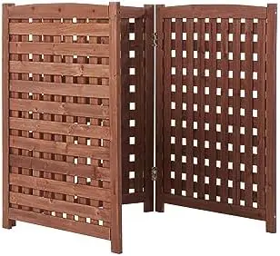 Privacy Screen Solid Wood Decorative Fences Air Conditioner Fence Trash Can Enclosure Patio Garden Flower Bed Animal