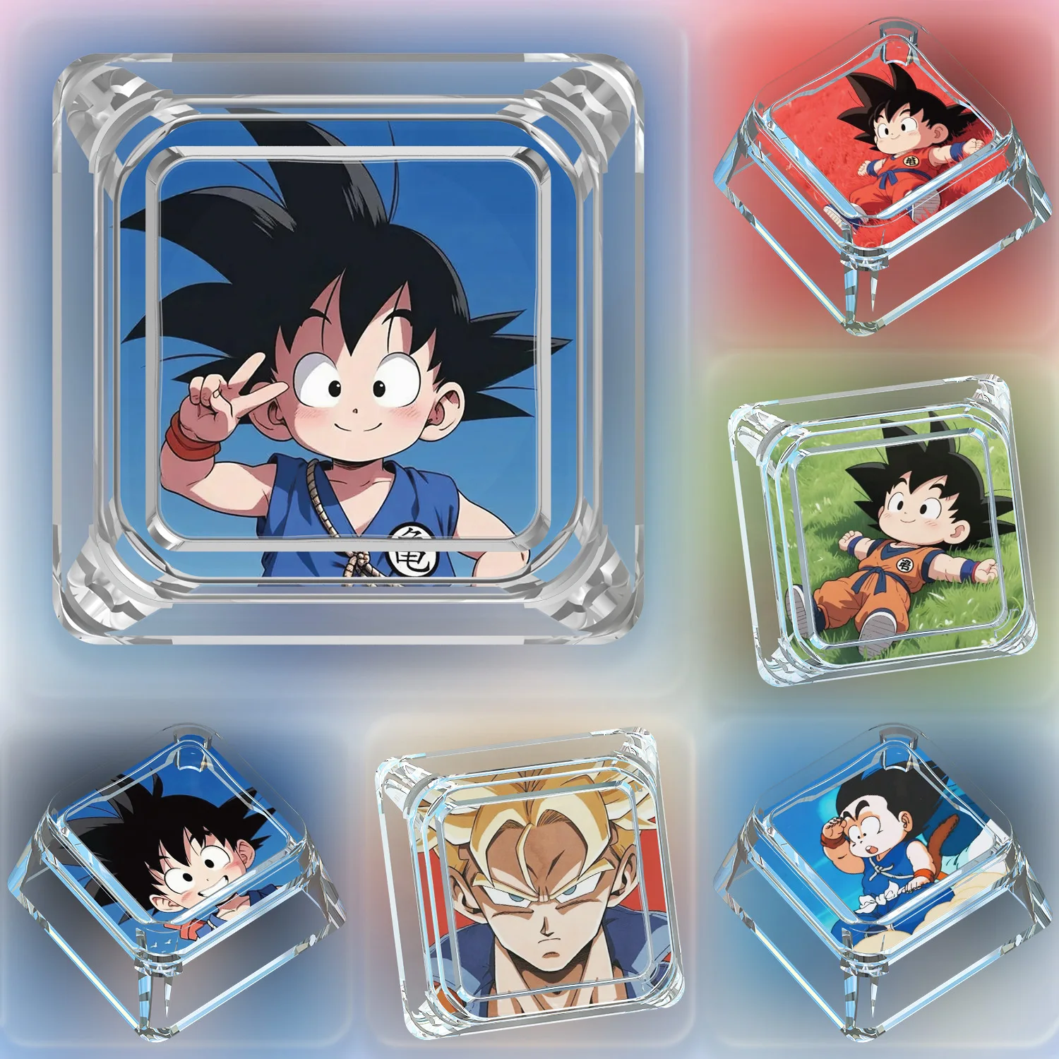 18 Styles Diy Self Made Dragon Ball Cute Mechanical Keyboard Keycaps Transparent Translucent Mechanical Keycap Gift Toys
