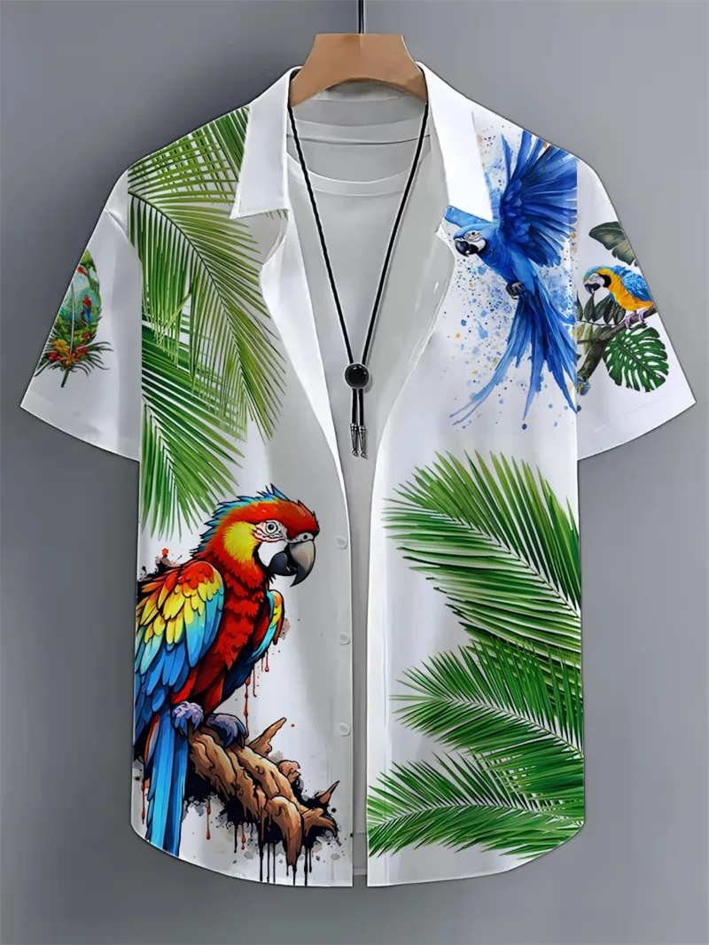 

Летняя рубашка для мужчин с 3D-принтом, с крутым животным принтом, мужская одежда в стиле Харадзюку, оверсайз, уличная мода, гавайская блузка с короткими рукавами