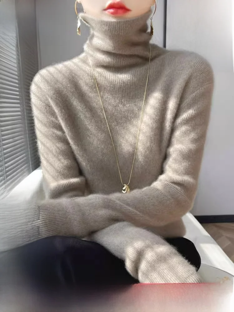 

plus Size High Ne Knit Sweater Women's Autumn Winter Slimming Top Inner Wear 2025 New Sle Bulk Ne Knitted Base irt