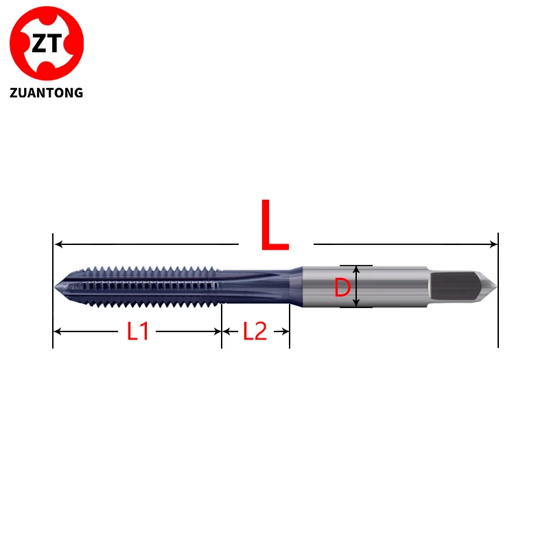 Carbide Tungsten Tap American Straight Flute Tap/Spiral Fluted Tap/Forming Tap Machine Screw Tap For Aluminum/Steel 1PCS