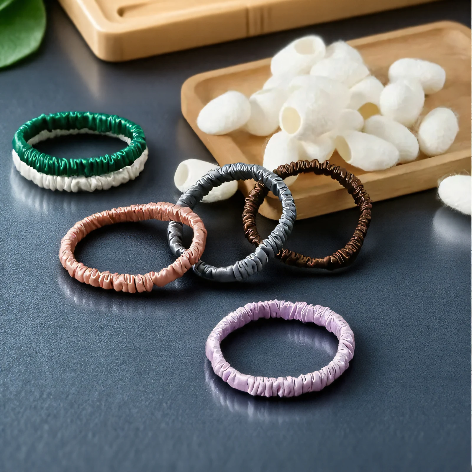 2 قطعة 100% التوت النقي الحرير توك شعر الحرير العلاقات الشعر العصابات الشعر ذيل حصان أصحاب بلون إكسسوارات الشعر الطبيعي #3