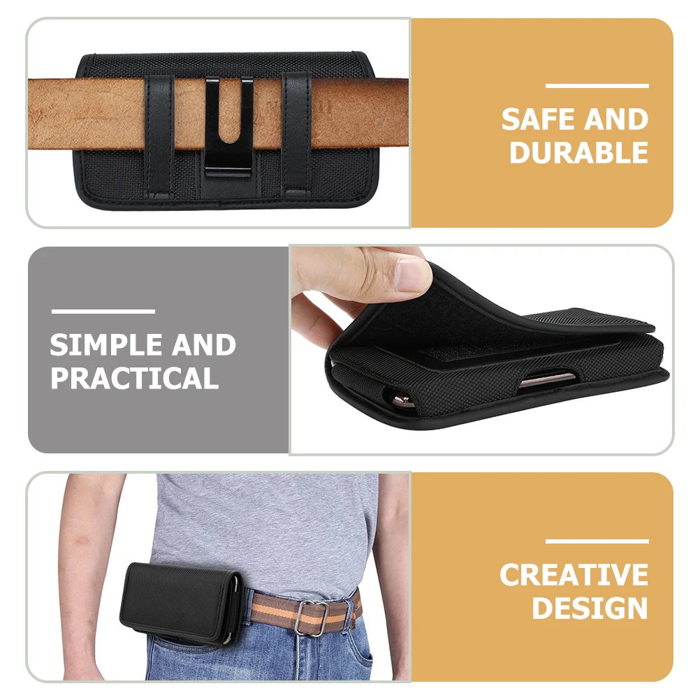 

Phone Waist Bag Oxford Cloth Water Proof Pouch Black Casual Fitness Bags for Coins Keys Cards Travel Hiking Jogging Outdoor