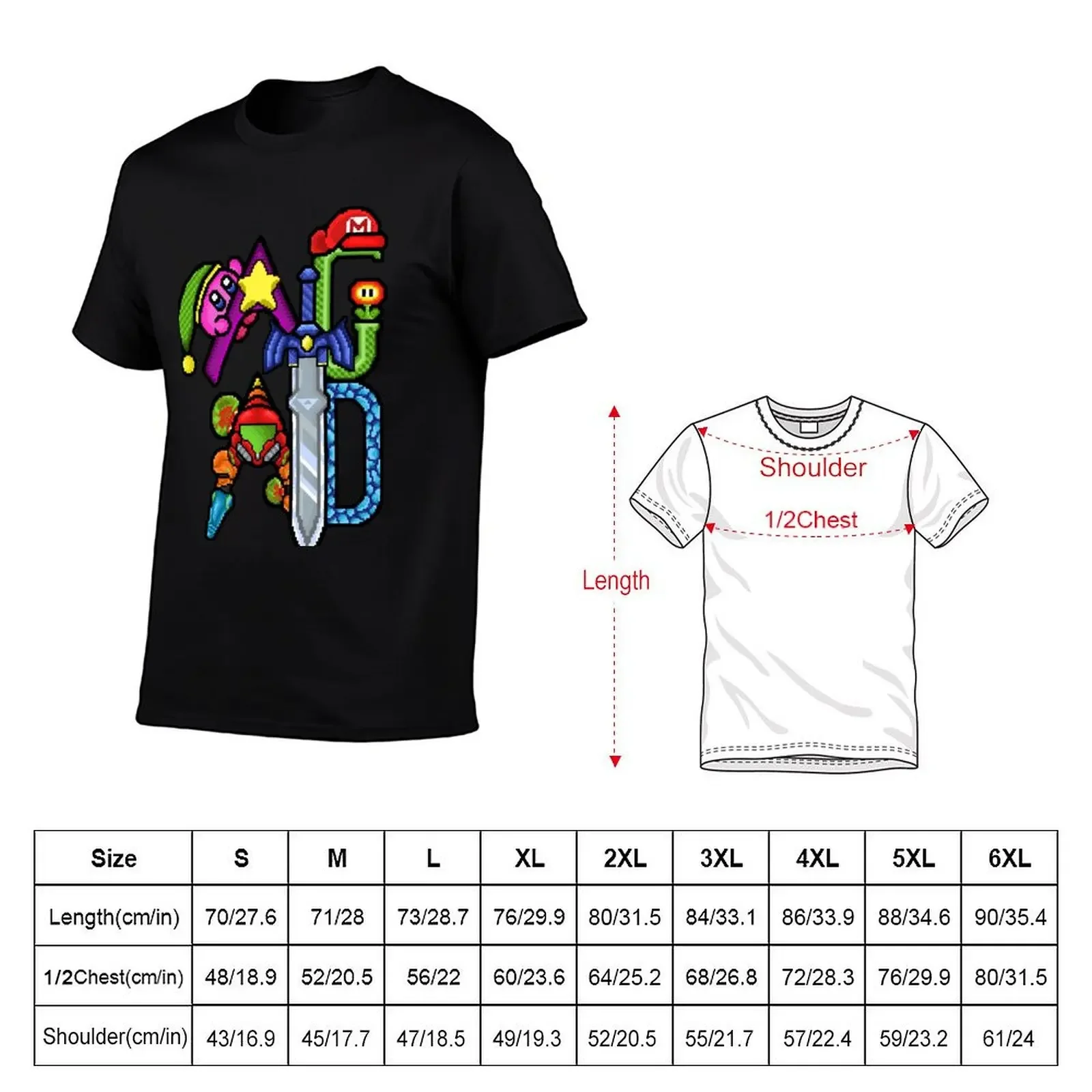 AGAD Pixel Art OG T-Shirt summer tops designer shirts black t shirts for men