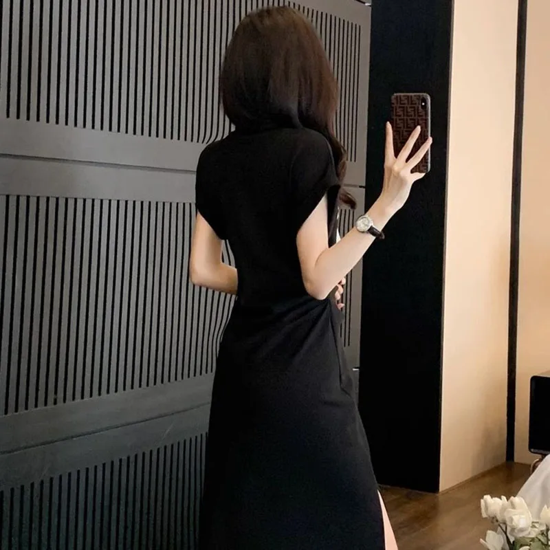 French Style Dress Women's Summer Pleated Waist Cover Pink T-shirt Skirt