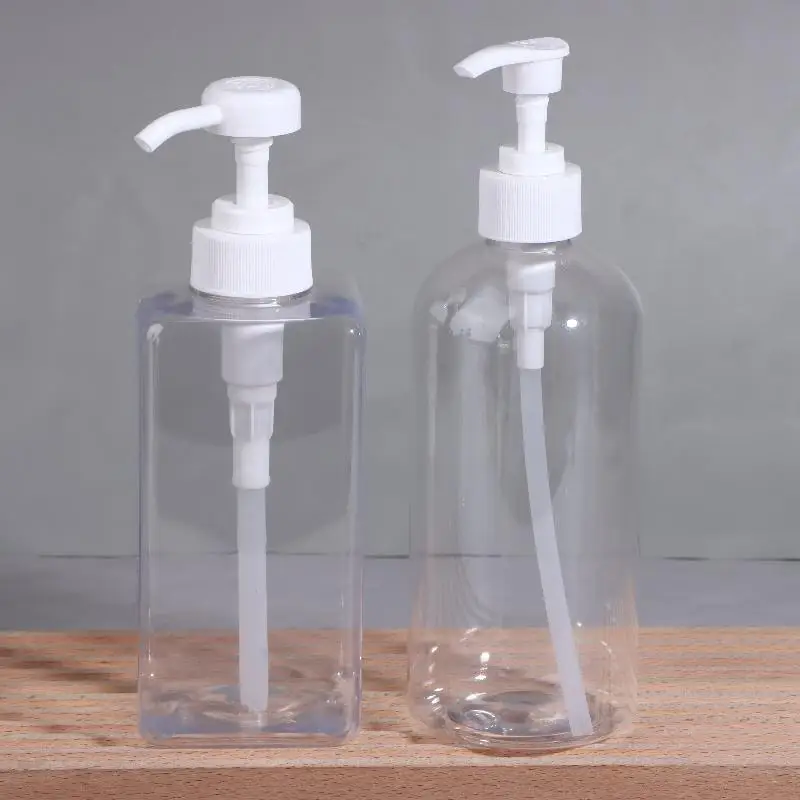 Transparent Bottle Body Plastic Pump Bottles Refillable Leakproof Liquid Dispenser 500ML for Shampoo Soap in Home Bathroom Hotel view 4