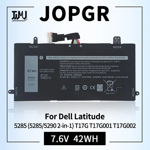 Imagen 1 del producto J0PGR Reemplazo de batería de computadora portátil para Dell Latitude 12 5285 5290 2-en-1 T17G 0J0PGR JOPGR 1WND8 X16TW 0X16TW 0FTH6F 7.6V42Wh4Cell