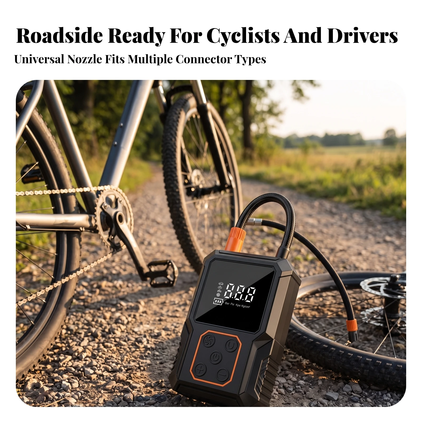 Car Portable Tire Inflator - เครื่องสูบลมยางแบบพกพา ขนาดกะทัดรัด ชาร์จไฟได้ ปั๊มลมไฟฟ้าสำหรับผู้ขับขี่ ใช้ในรถยนต์ ขณะเดินทาง