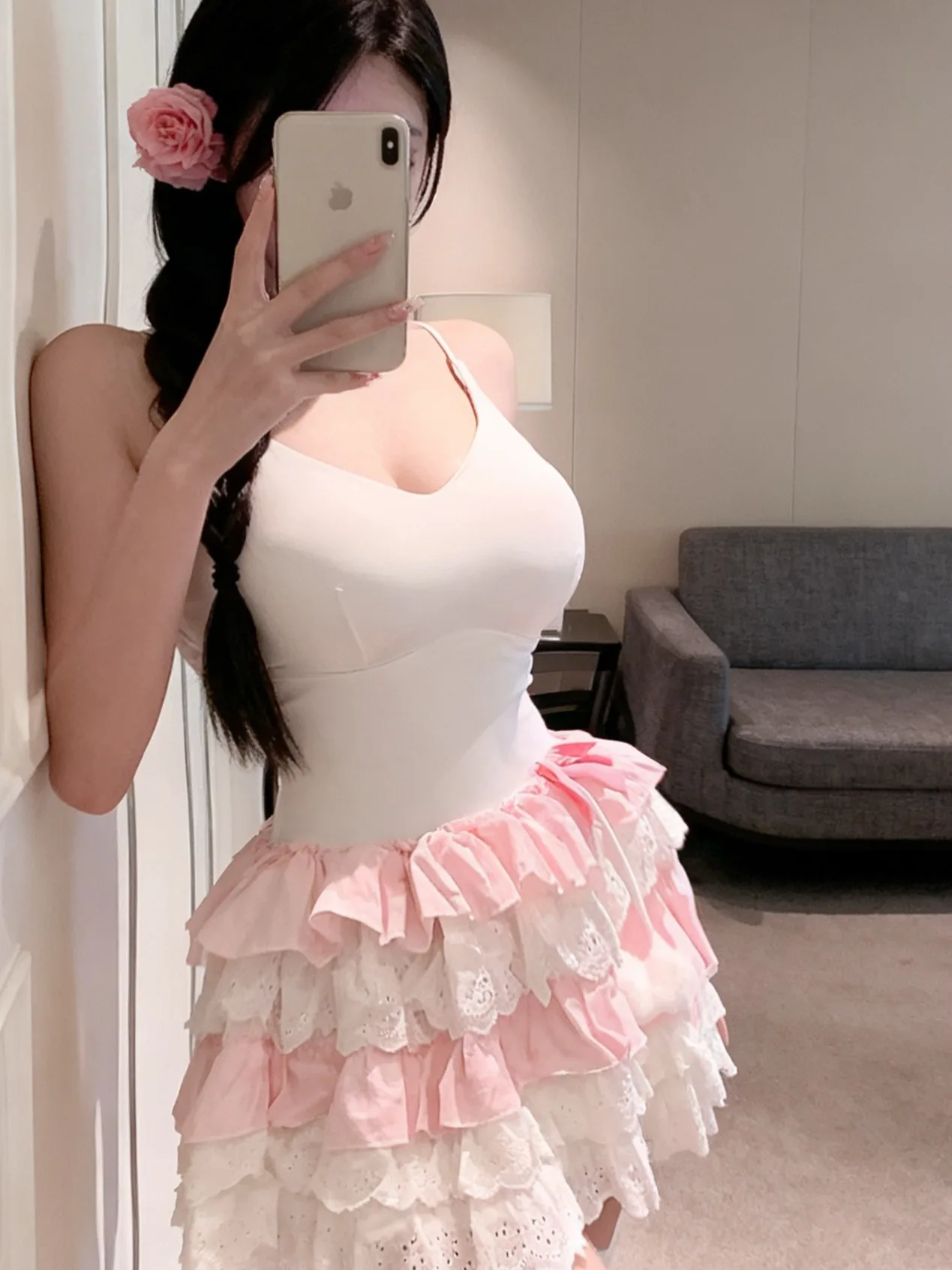 

Сексуальная милая пряная юбка на бретельках Dr для похудения Cake ort, цельная подушечка для бюста, обернутая вокруг юбки с высокой талией, весенняя юбка...